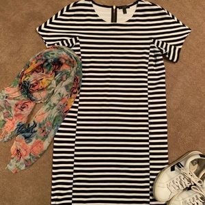 J. Crew Striped black white dress size small